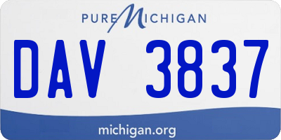 MI license plate DAV3837
