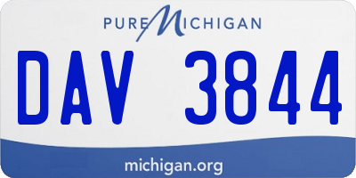 MI license plate DAV3844