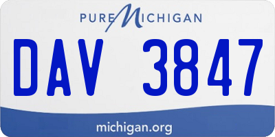 MI license plate DAV3847