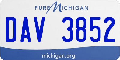 MI license plate DAV3852