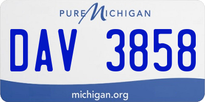 MI license plate DAV3858