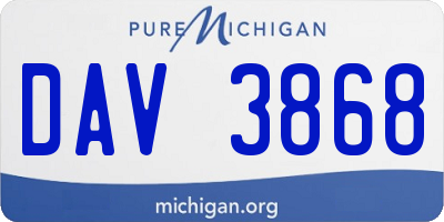 MI license plate DAV3868