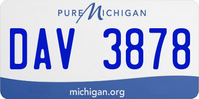 MI license plate DAV3878