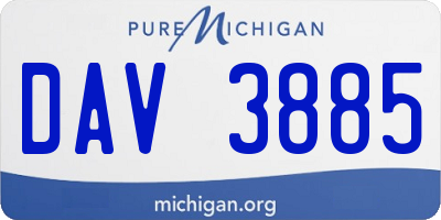 MI license plate DAV3885