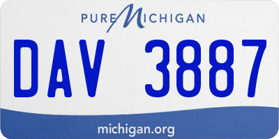 MI license plate DAV3887