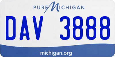 MI license plate DAV3888