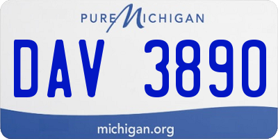 MI license plate DAV3890