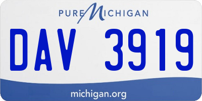 MI license plate DAV3919