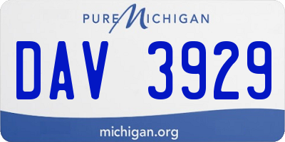 MI license plate DAV3929