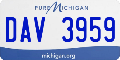 MI license plate DAV3959