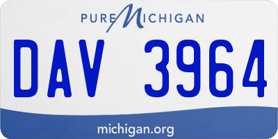 MI license plate DAV3964