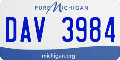 MI license plate DAV3984