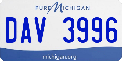 MI license plate DAV3996