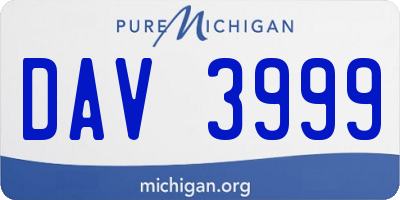 MI license plate DAV3999