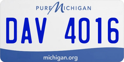 MI license plate DAV4016
