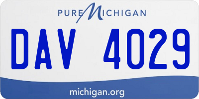 MI license plate DAV4029
