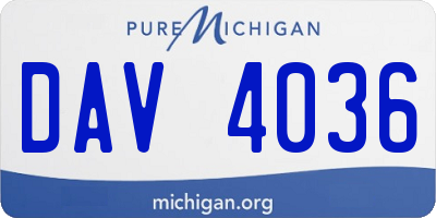 MI license plate DAV4036