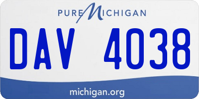 MI license plate DAV4038