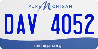 MI license plate DAV4052