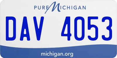 MI license plate DAV4053