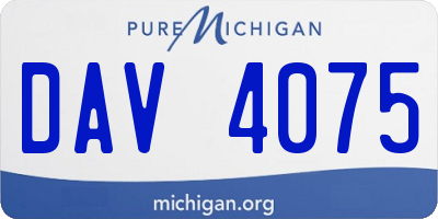 MI license plate DAV4075