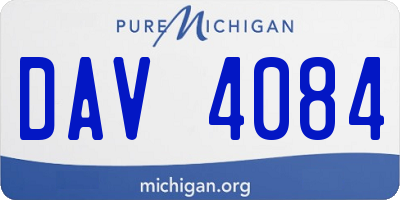 MI license plate DAV4084