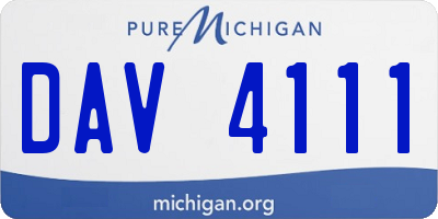 MI license plate DAV4111