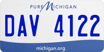 MI license plate DAV4122