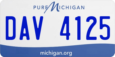 MI license plate DAV4125