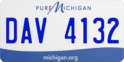 MI license plate DAV4132