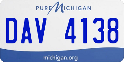 MI license plate DAV4138