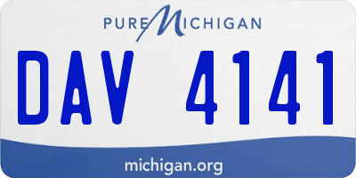 MI license plate DAV4141