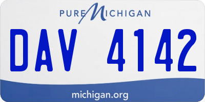 MI license plate DAV4142