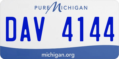 MI license plate DAV4144
