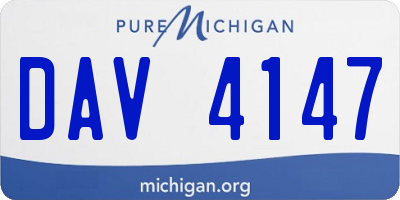 MI license plate DAV4147