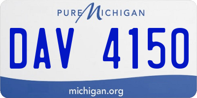 MI license plate DAV4150