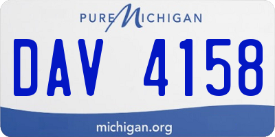 MI license plate DAV4158