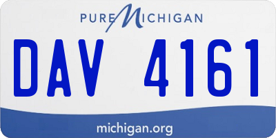 MI license plate DAV4161