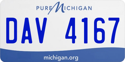 MI license plate DAV4167