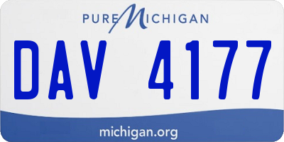 MI license plate DAV4177