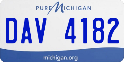 MI license plate DAV4182