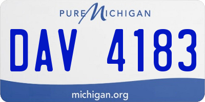 MI license plate DAV4183