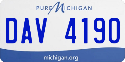 MI license plate DAV4190