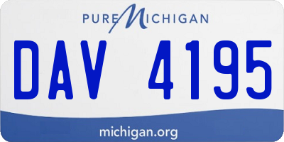 MI license plate DAV4195