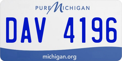 MI license plate DAV4196