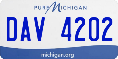 MI license plate DAV4202