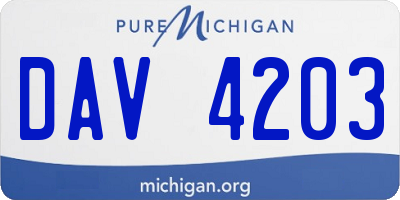 MI license plate DAV4203
