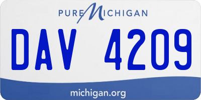 MI license plate DAV4209