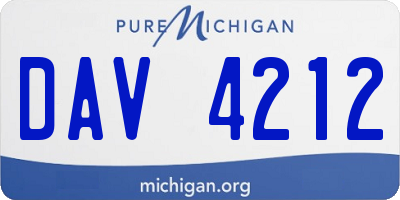 MI license plate DAV4212