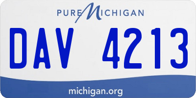 MI license plate DAV4213